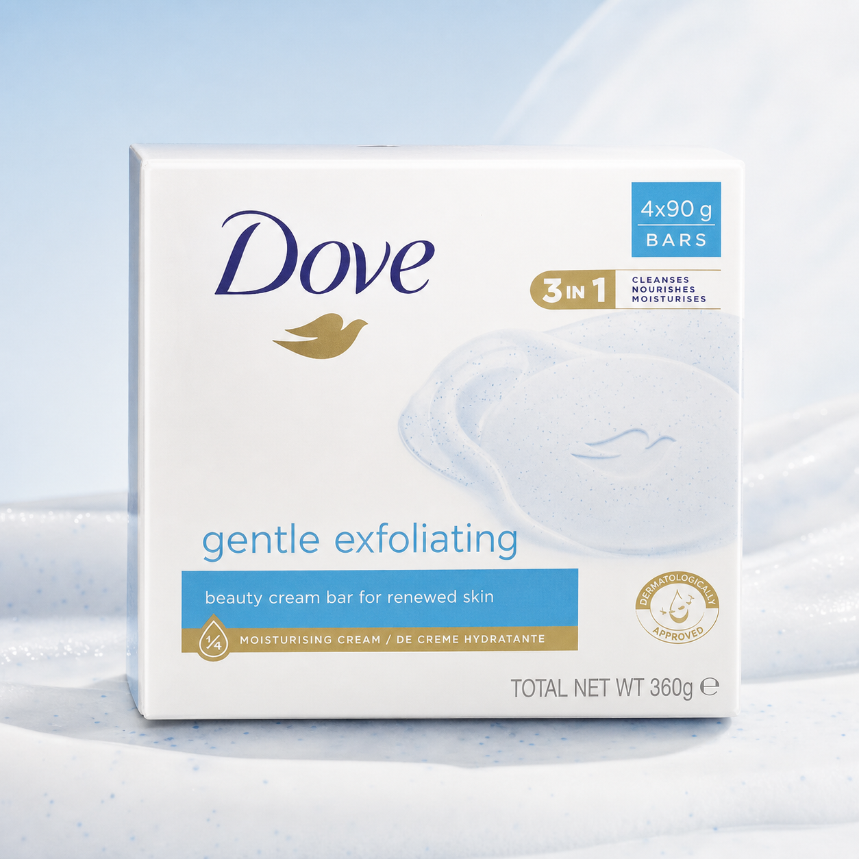 Dove ألواح تنظيف وتقشير لطيف 4 × 90 غ - Image 2