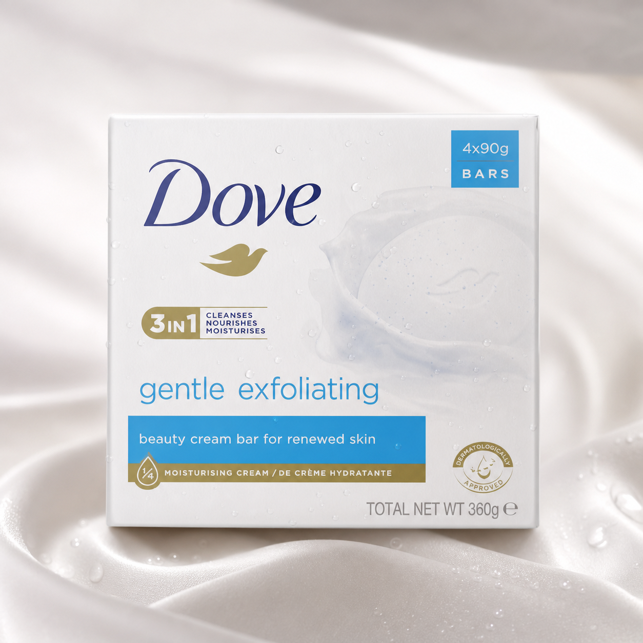 Dove ألواح تنظيف وتقشير لطيف 4 × 90 غ - Image 3