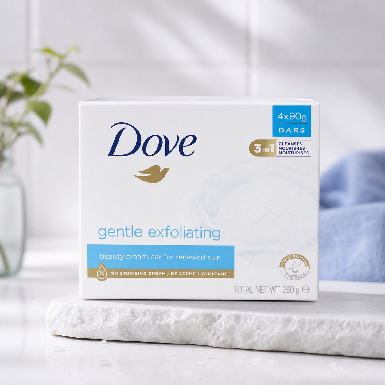 Dove ألواح تنظيف وتقشير لطيف 4 × 90 غ - Image 4