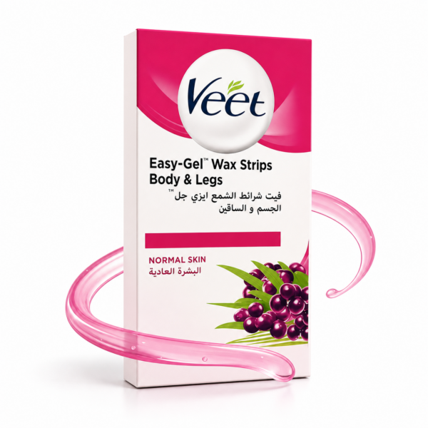 Veet شرائح الشمع Easy-Gel للجسم والساقين للبشرة العادية