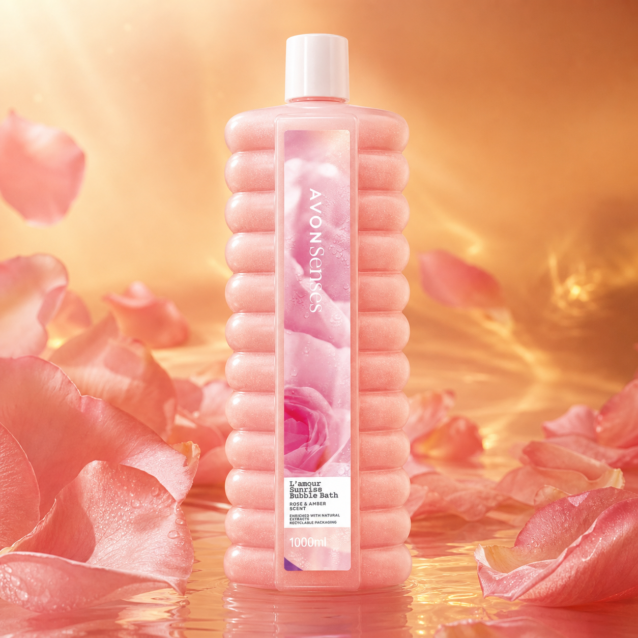 Avon Senses حمام فقاعات L’Amour Sunrise 1000 مل - Image 2