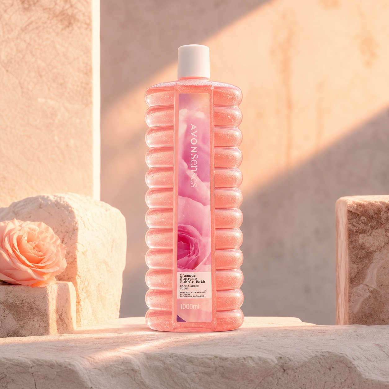 Avon Senses حمام فقاعات L’Amour Sunrise 1000 مل - Image 4